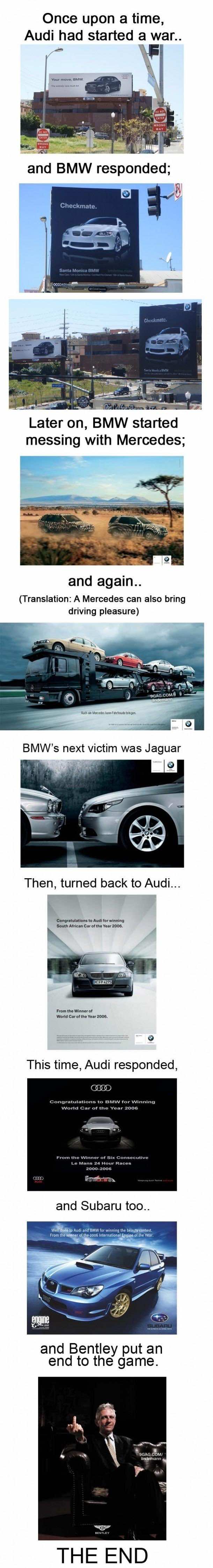 Audi started an ad war, BMW took it everywhere
