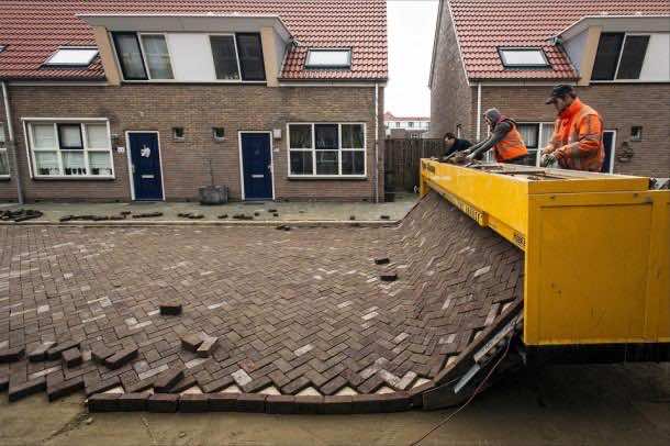 Dutch-made road paving machine
