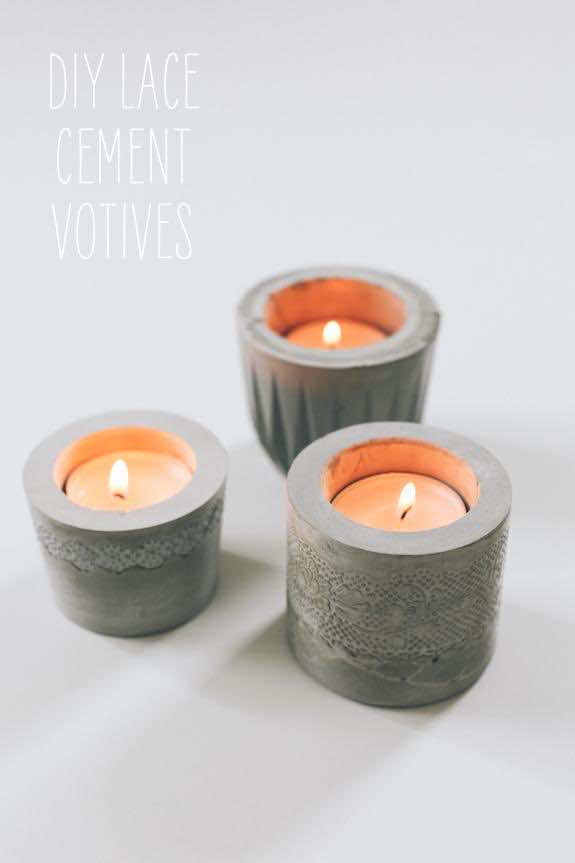 10. Cement candle votives