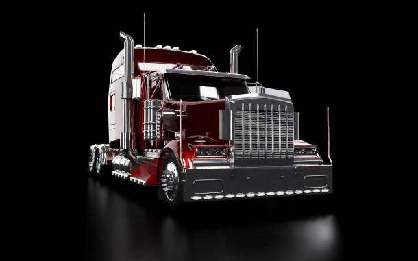 Red heavy truck