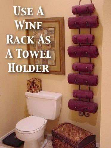6. Wine Rack Towel Holder