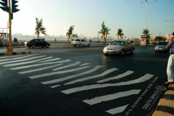 14. Zebra crosswalk in Mumbai, India