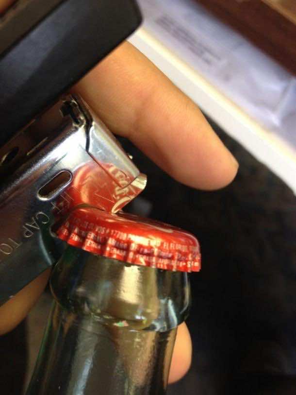 6. Opening Beer with a Stapler