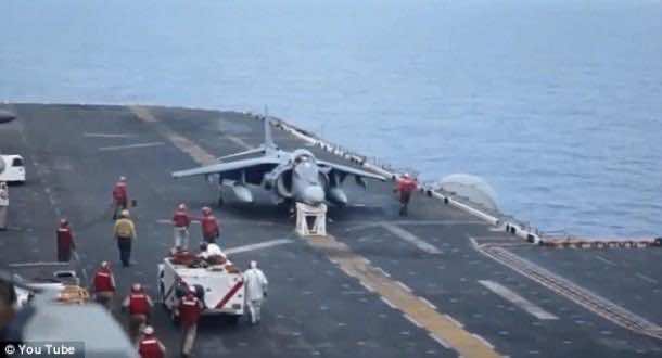 Harrier landing without landing gear