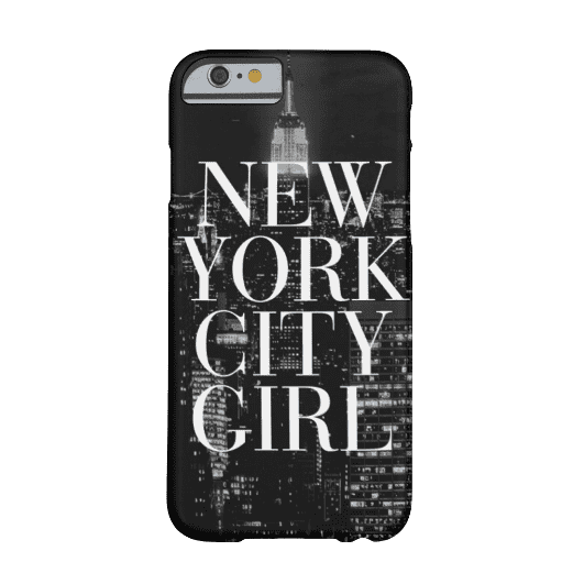 10. New York City Girl Black White Skyline Typography iPhone 6 Case