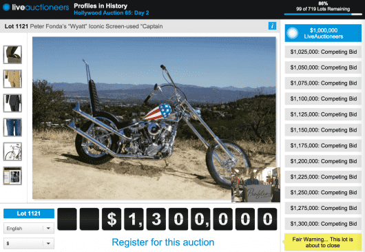 Captain America Chopper from Easy Rider is the Most Expensive Bike