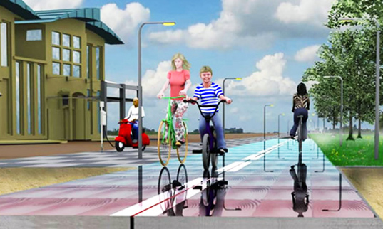 Netherlands Opening Solar Powered Bike Path - SolaRoad2