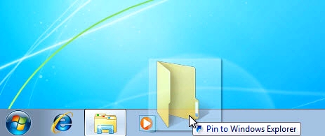 Pin folders to the Taskbar