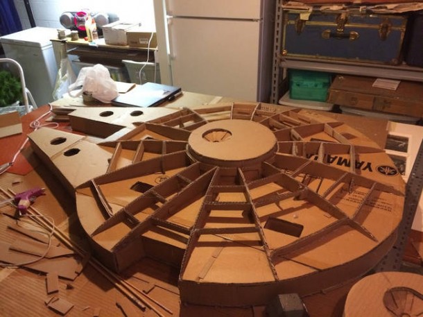 A Giant Millennium Falcon Created from Cardboard  2