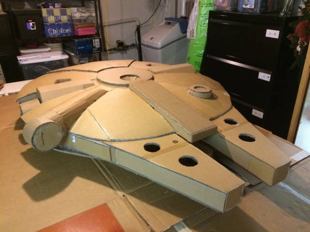A Giant Millennium Falcon Created from Cardboard 4