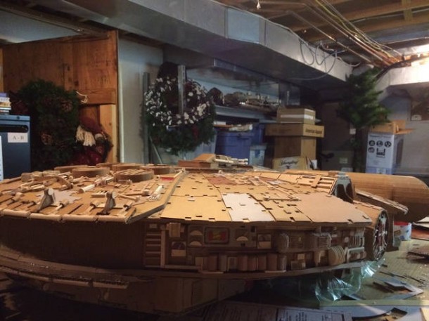 A Giant Millennium Falcon Created from Cardboard 5