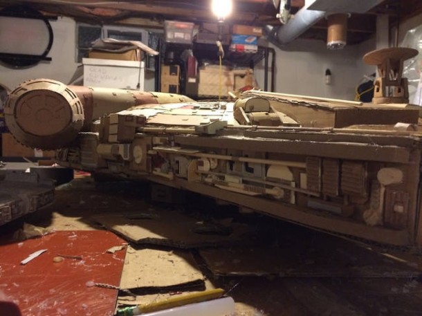 A Giant Millennium Falcon Created from Cardboard 6