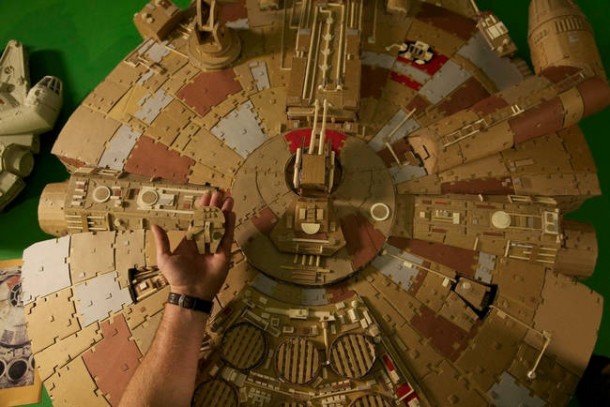 A Giant Millennium Falcon Created from Cardboard 7