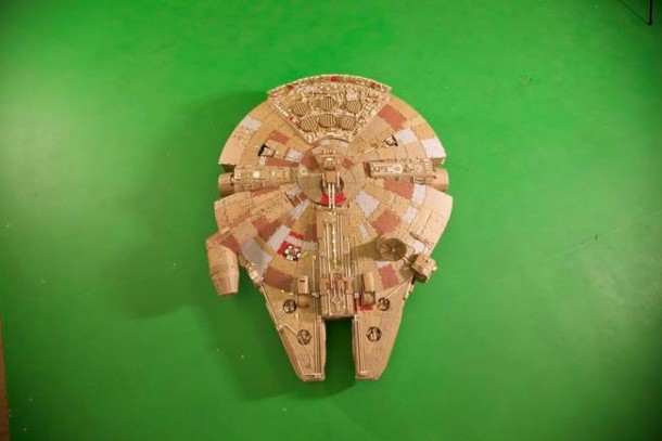 A Giant Millennium Falcon Created from Cardboard 9