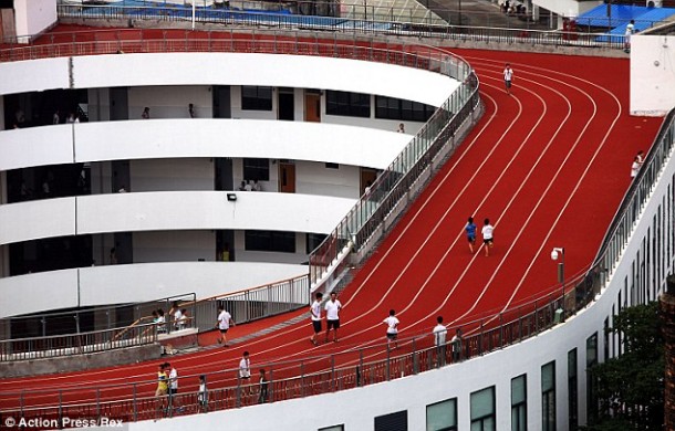 Only in China – Running Track built on Top of Roof 3