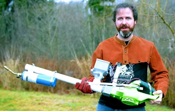 Homemade Flamethrower that Uses Cornstarch as Fuel 3