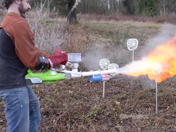 Homemade Flamethrower that Uses Cornstarch as Fuel 5