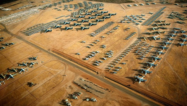 Boneyard of airplanes