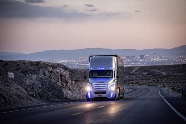 Autonomous Freightliner Inspiration truck