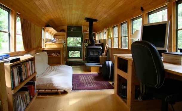 Old US School Bus Transformed Into A Movable House 2