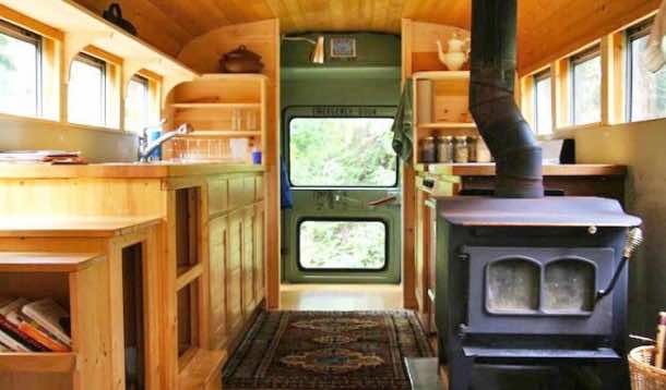 Old US School Bus Transformed Into A Movable House 7