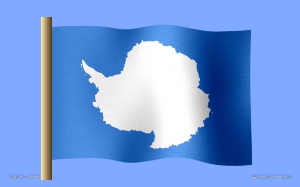 Antarctica flag, flag of Antarctica, designed by Graham Bartram in 1996. Creation: (c)2011 T. Demand, Wallpaper: 2011 T. Demand, Wpic This wallpaper is free to be used as a desktop wallpaper on your computer. Any other usage, publication, distribution is not allowed.