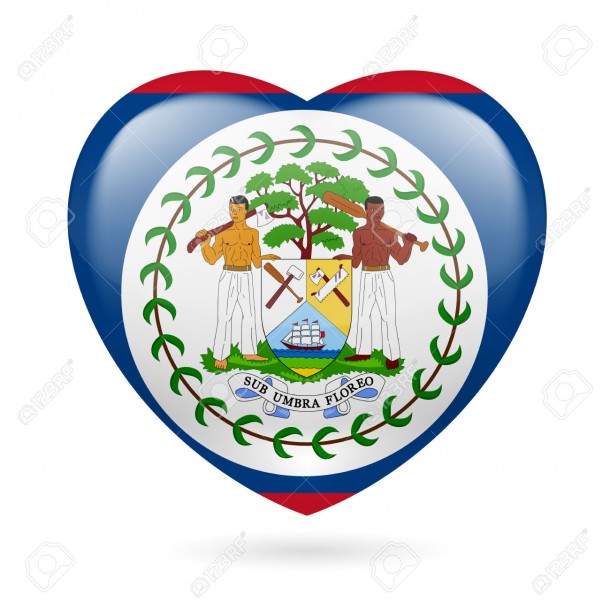 Heart with Belizean flag colors. I love Belize