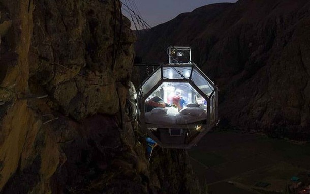 Glass Pod Strapped On A Mountain Provides Amazing View 14