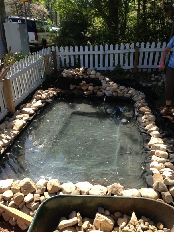 Learn How To Make An Inexpensive Pond For Your Front Yard 5