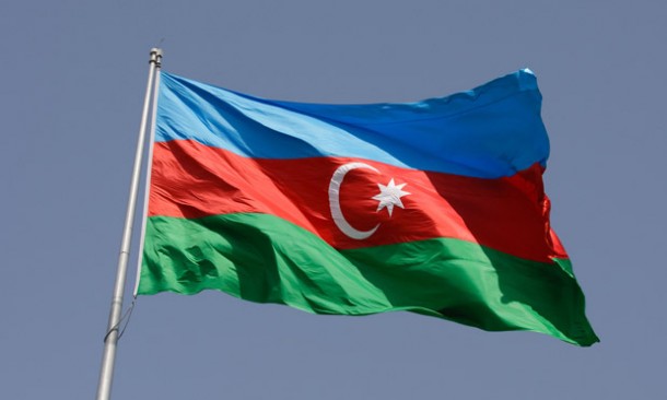 Azerbaijan flag, Baku
