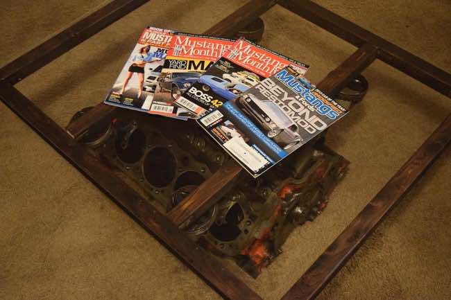 DIY coffee table from engine block