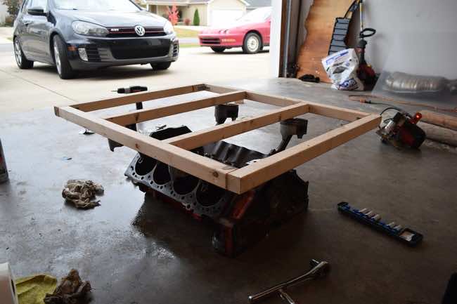 DIY coffee table from engine block4