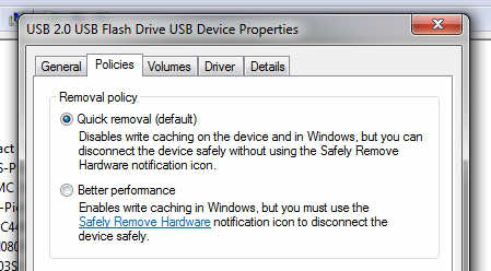Safely removing USB2