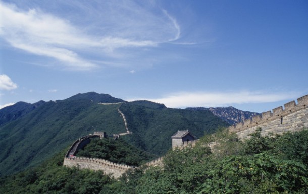 Surrounding wall on a mountain range, Great Wall, Mutianyu, China