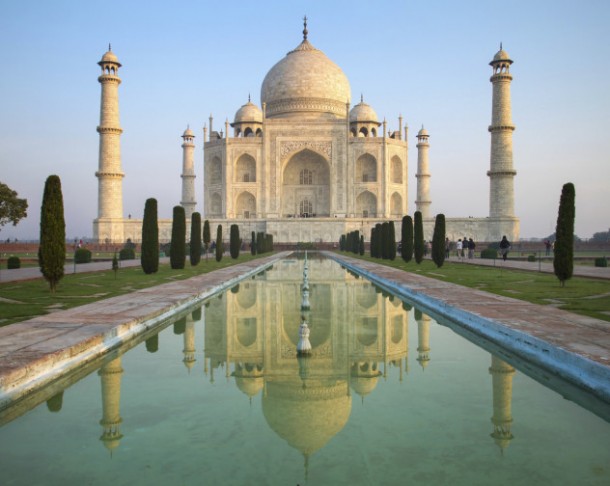 Perspective view on Taj Mahal mausoleum