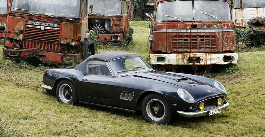 vintage cars found at french farmhouse