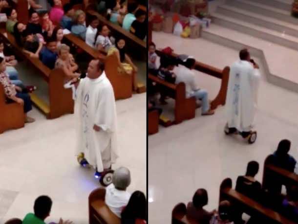 A Priest Rode A Hoverboard During A Mass And Has Been Suspended