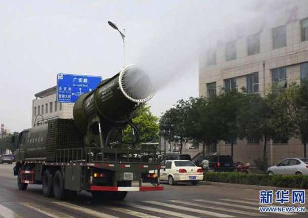 China Is Fighting Pollution By Using Water Mist Cannons