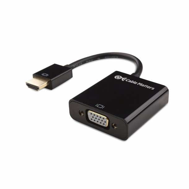 Cable Matters Active HDMI to VGA Adapter with Micro-USB Power in Black