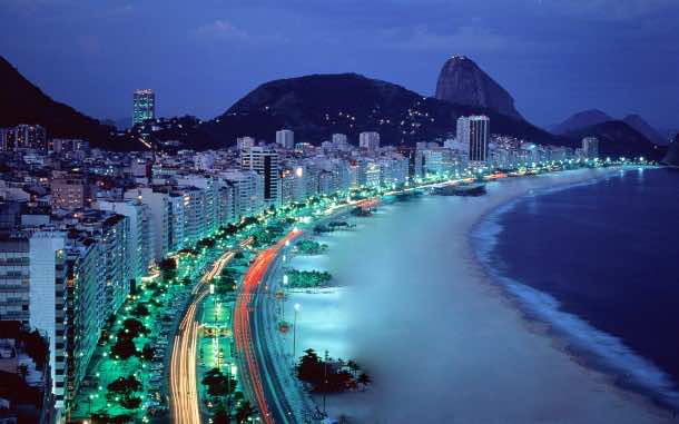 Praia de Copacabana no Rio de Janeiro, Brasil (Copacabana Beach at Rio de Janeiro, Brazil)