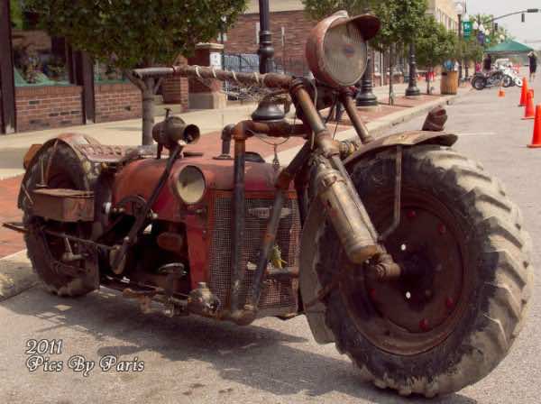 guy makes cycle from tractor parts