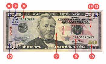 how to change 10 $ bill into 50 $