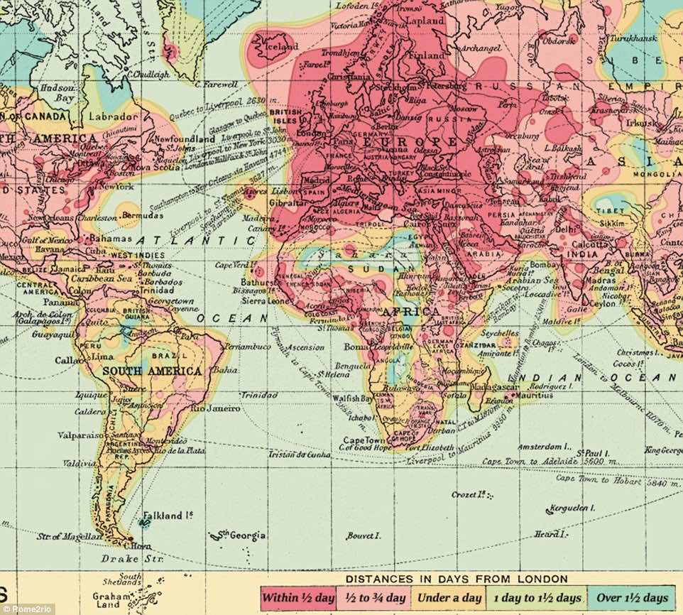 isochronic maps 1914 2016-2