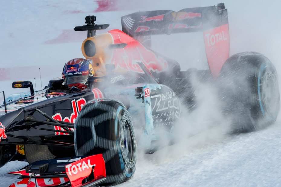 Red Bull Chains Up F1's Tyres and Races It On A Snowy Ski Slop