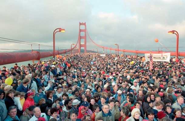 You Won't Believe But A Crowd Of People Almost Destroyed Golden Gate Bridge On It's 50th Anniversary 2