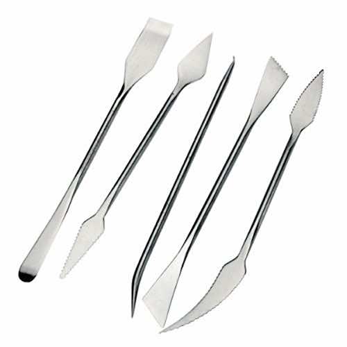 Tinksky 5pcs Stainless Steel Wax Carver Clay Sculpting Tool Kit