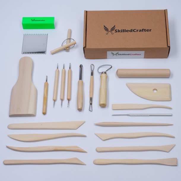 Skilled Crafter Clay Tools Set - 38 Detailing, Sculpting, Modeling & Pottery Wheel Tools