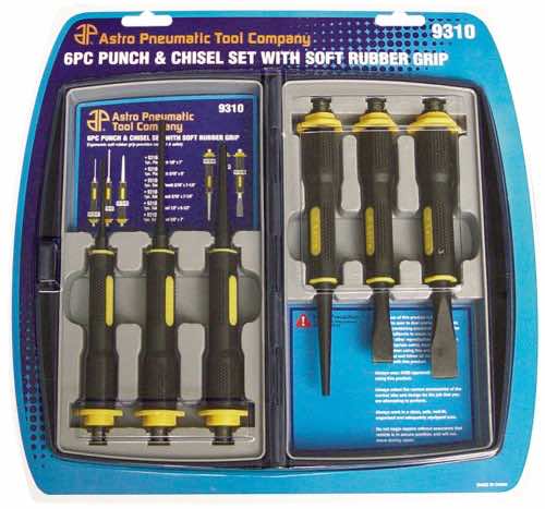 Astro Pneumatic 9310 6 Piece Large Punch and Chisel Set