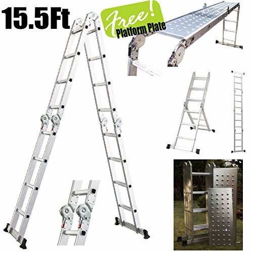 15.5' Platform Multi-Purpose Folding Aluminum Ladder 