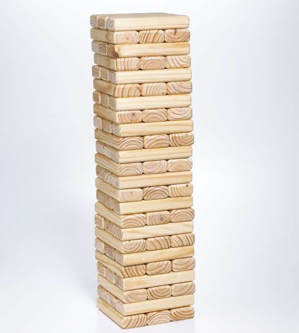 Lot of 3 ~ Mini Tumbling Tower Wood Blocks similar to Jenga Crafts game B9